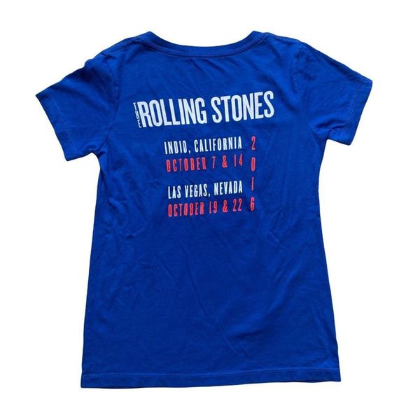Rolling Stones 2016 Tour V-Neck Royal blue tour t-shirt size small band t-shirt - Picture 4 of 7